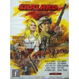 A 1960s French film poster for the Western movie Shalako starring Sean Connery and Brigette Bardo