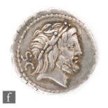 Roman - Antonius Balbus (83-82) BC serratus denarius,