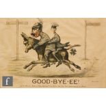 A World War One propaganda print of the Kaiser and Crown Prince on horseback on the way to Holland