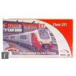 An OO gauge Bachmann 32-626 Class 221 Virgin Super Voyager 221 101 5 Car Tilt 'Louis Bleriot' set.