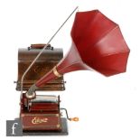 An Edison red Gem phonograph, serial no 318407D , 4 to 2 minute play,