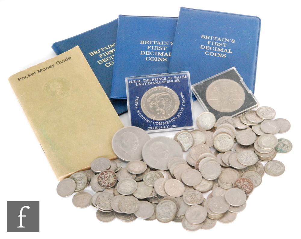 George V to George VI - Various halfcrowns, florins, sixpences and nickel and brass coinage.
