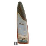 J Willey (20th Century) - A trench art painted propeller blade with riveted copper tip and painted