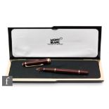 A Mont Blanc Meisterstruck 4810 fountain pen with 14ct gold nib 585 in fitted black case.