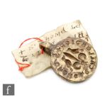 A Medieval seal gilt bronze matrice for + S' THOMAND LD GALLANDIA,