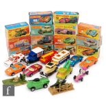 A collection of fourteen boxed Matchbox Superfast diecast models, comprising 3B, 4C, 22C, 30C, 32C,