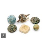 Roman 2nd to 4th Century AD - Three millefiori glass gaming counters,