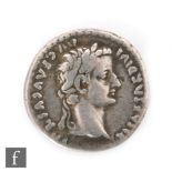 Roman - Tiberius (AD 14-37) denarius tribute penny,