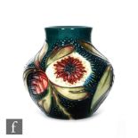 A Moorcroft Pottery vase in the Albany pattern, of compressed ovoid form with collar neck, impressed