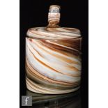 An early 20th Century Italian Murano glass jar and cover by Pauly & Cie, of cylindrical form with