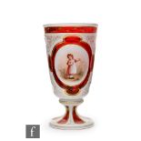 A 19th Century Bohemian goblet in the manner of Neuwelt or Moser, with splayed circular foot and