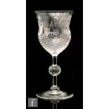 A late 19th to early 20th Century Stevens & Williams polished intaglio drinking glass, the ovoid