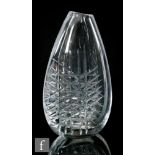 A 1960s Orrefors glass vase designed by Ingeborg Lundin, of compressed ovoid form decorated with a