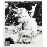 Contemporary British School - 'The Circus Elephant', monoprint, signed indistinctly in pencil 'Julia