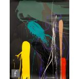 Bruce McLean (B. 1944) - 'Vertical Dusk', screen print, signed in pencil, unframed, 149cm x 117cm.