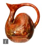 Christopher Dresser - Linthorpe Pottery - A late 19th Century 'Hump back' water jug, with loop