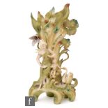 Unknown - A late 19th Century German Art Nouveau vase modelled as a stylised tree stump and