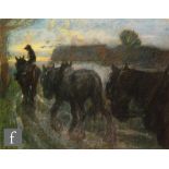 Circle of Sir George Clausen, RA, RWS (1852-1944) - Homeward bound, pastel drawing, framed, 35cm x