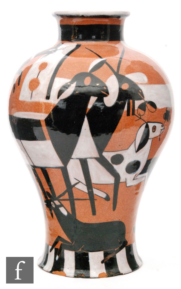 Attributed to Josef Hoffmann - Wiener Werkstätte - A large hand thrown vase of baluster form with