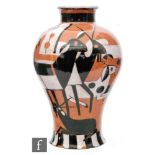 Attributed to Josef Hoffmann - Wiener Werkstätte - A large hand thrown vase of baluster form with