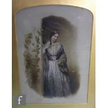 MR A. J. LAWLOR- Portrait of Mrs George Glossop, an over painted photograph on glass, 1860,