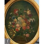 ITALIAN SCHOOL (LATE 19TH CENTURY) - A still life composition with flowers in an urn, oil on