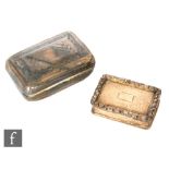 A William IV hallmarked silver rectangular vinaigrette with raised foliate border, length 3cm,