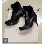 A pair of Stella McCartney black leather boots, size 40 (UK6.5), with 4inch heel, sold with original