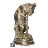 Alphonse Alexandra Arson (1822 -1882) - A late 19th Century French plated bronze study of a rat