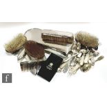 A parcel lot of assorted hallmarked silver items to include part silver backed brush set,