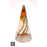 A Clarice Cliff Rhodanthe pattern conical sugar sifter circa 1934 hand painted with a stylised