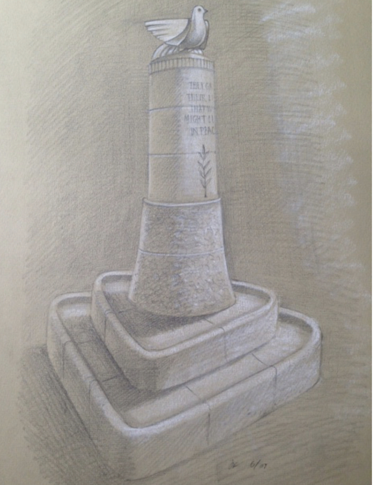 Steve Field RBSA - Conte crayon, 42cm x 29cm. Framed and glazed. Steve Field is an English sculptor,