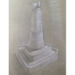 Steve Field RBSA - Conte crayon, 42cm x 29cm. Framed and glazed. Steve Field is an English sculptor,