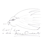Alain de Cadenet - 'Cor! Love a dove', pencil, 14.8cm x 21cm. Framed and glazed. Alain de Cadenet is