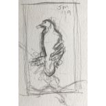 John Mortimer - Pencil, 14.5cm x 10cm. Framed and glazed. After completing his degree in Fine Art: