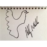 Phillip McCallen - Black pen, 13cm x 16.7cm. Framed and glazed. Phillip McCallen is the Northern