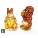 A Beswick Beatrix Potter figure of Samuel Whiskers, BP2 in gold, together with a similar figure of