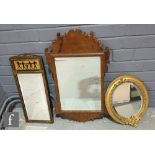 A 1920s bevelled glass pier mirror, the plate surmounted with a frieze of revellers in silhouette,