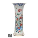 A Chinese 19th Century famille rose porcelain sleeve vase, decorated with an en grisaille