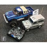 A Tamiya 1:10 scale radio control Toyota 4x4 Pick-up Truck 58519 Bruiser, built with instructions,