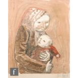 IVOR HOWARD (CONTEMPORARY) - Mother and Child, monoprint, signed indistinctly in pencil, framed,