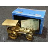 A Wilesco D36 MS brass traction engine, boxed.