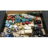 A collection of assorted playworn diecast models to include Dinky, Corgi, Britains and similar,