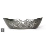A Liberty Tudric Pewter bowl designed by Archibald Knox, model no.0535, elliptical form, cast and