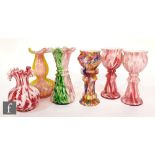 A collection of late 19th to early 20th Century 'End of Day' glass to include hyacinth and