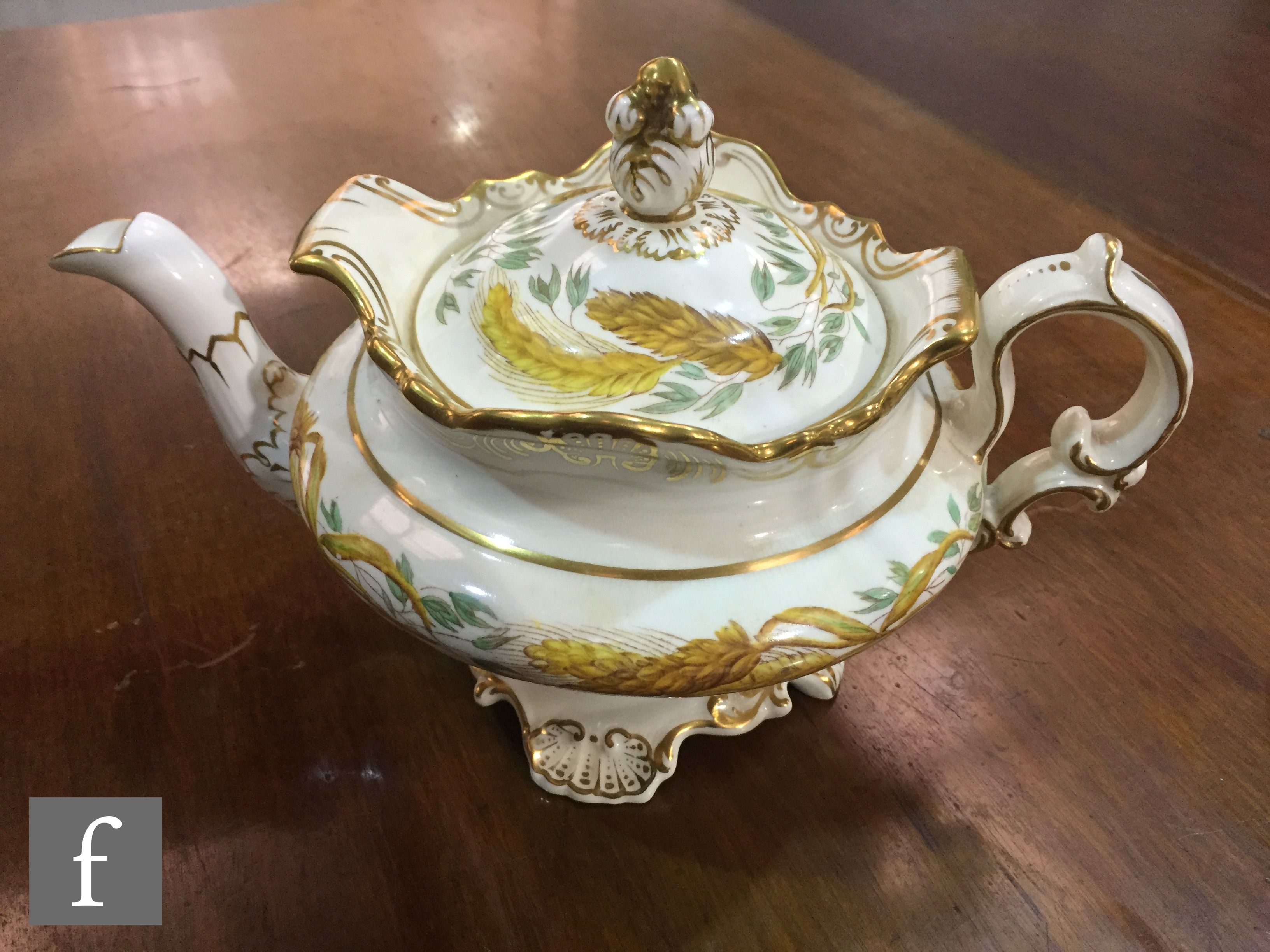 A late 19th Century Copeland breakfast set comprising teapot and stand, twelve teacups and - Image 8 of 10