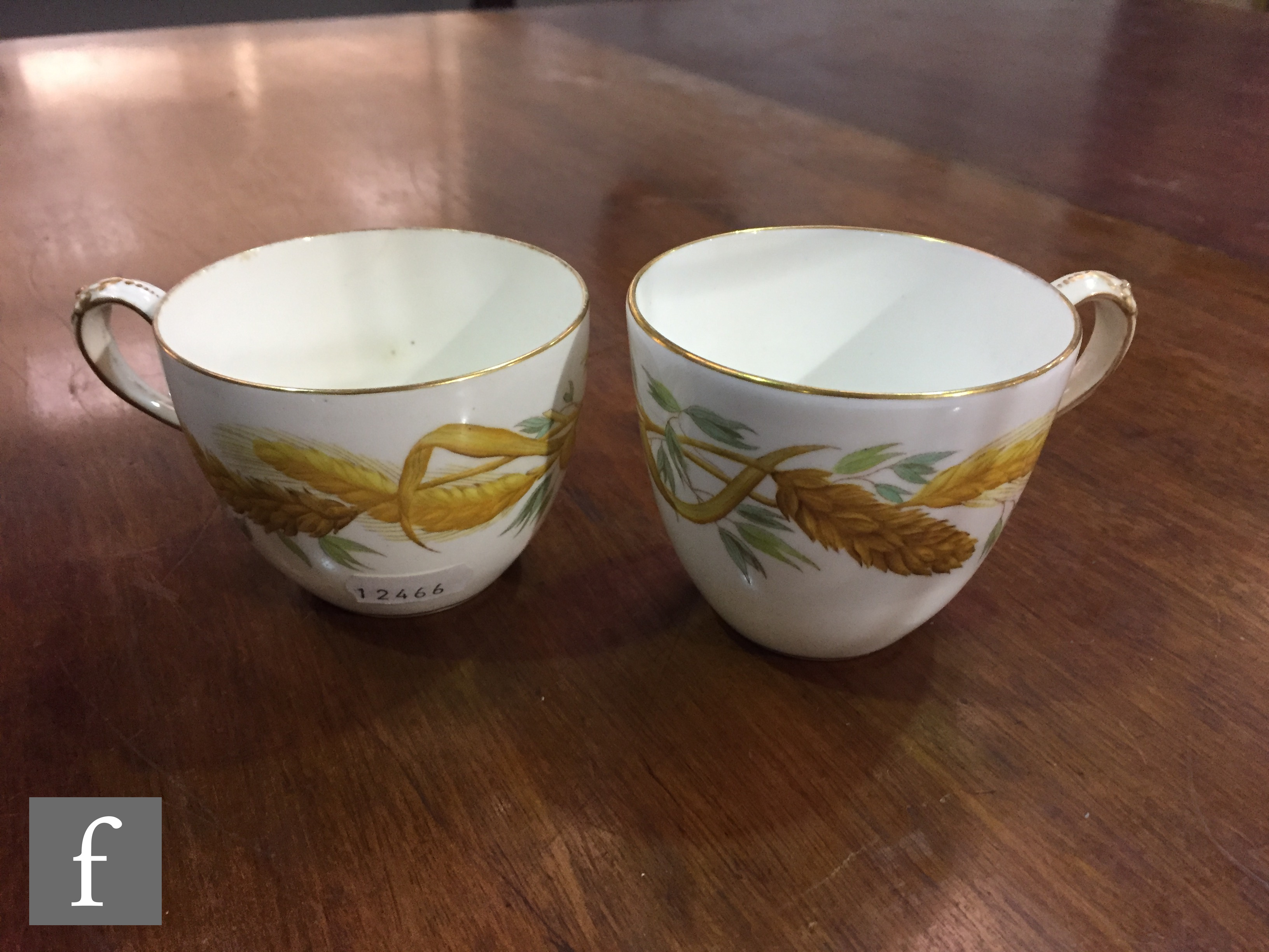 A late 19th Century Copeland breakfast set comprising teapot and stand, twelve teacups and - Image 2 of 10