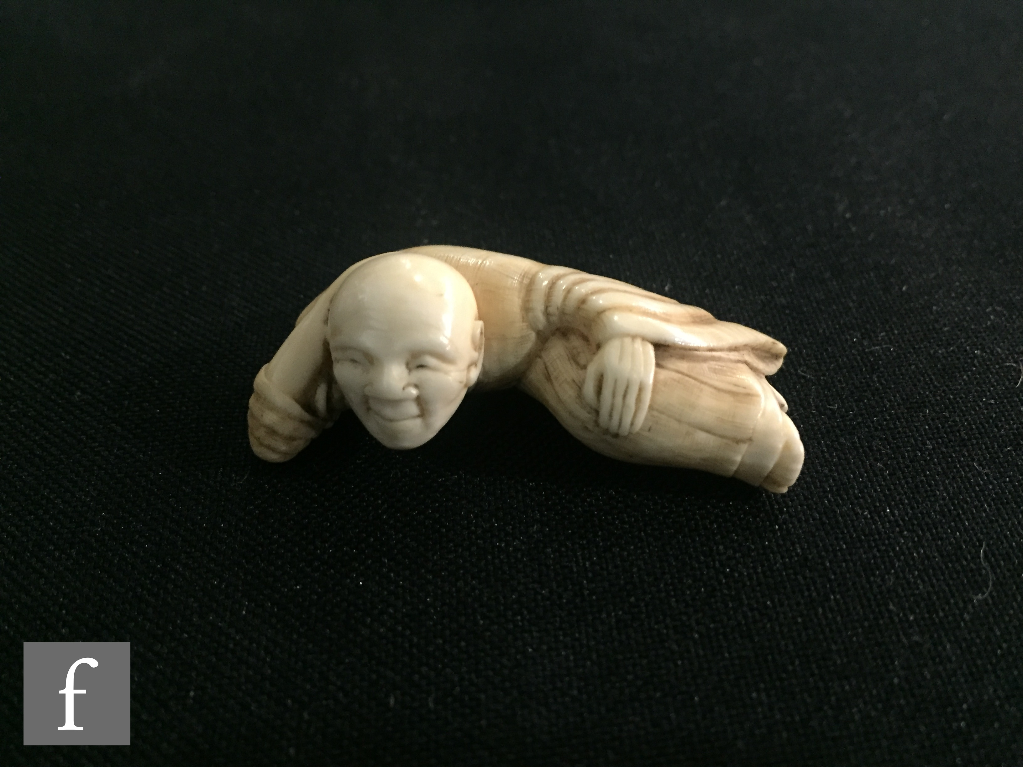 A 19th Century carved ivory seated figure of a man mixing tea with a stick, another of a scribe, a - Image 8 of 16