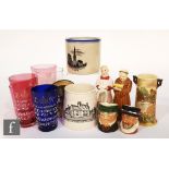 A boxed of assorted ornaments to include small Royal Doulton character jugs, Royal Worcester