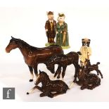 A collection of three Beswick figures comprising Gentleman Pig, Shepherd Sheepdog and The Lady